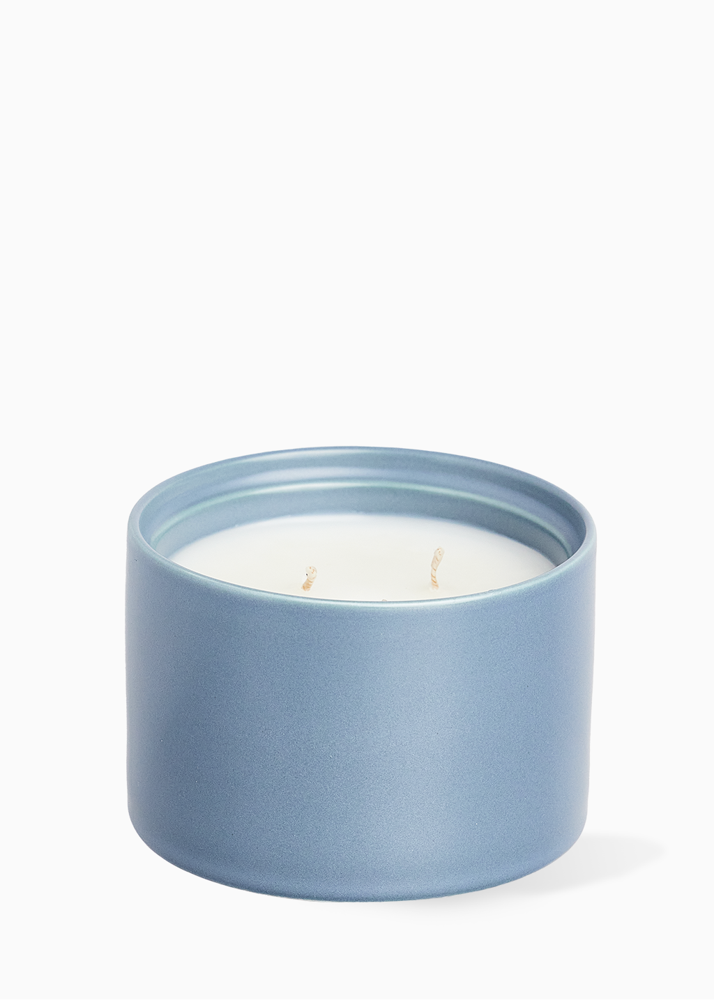 Blue jar candle - SOFT WOOL &amp; WHITE FLOWERS