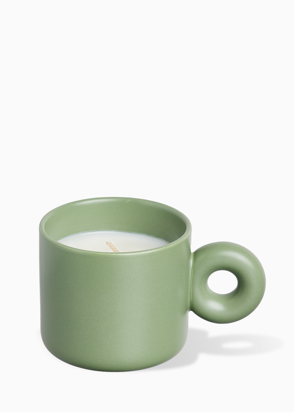 Green cup candle - MUSK &amp; WHITE CEDAR